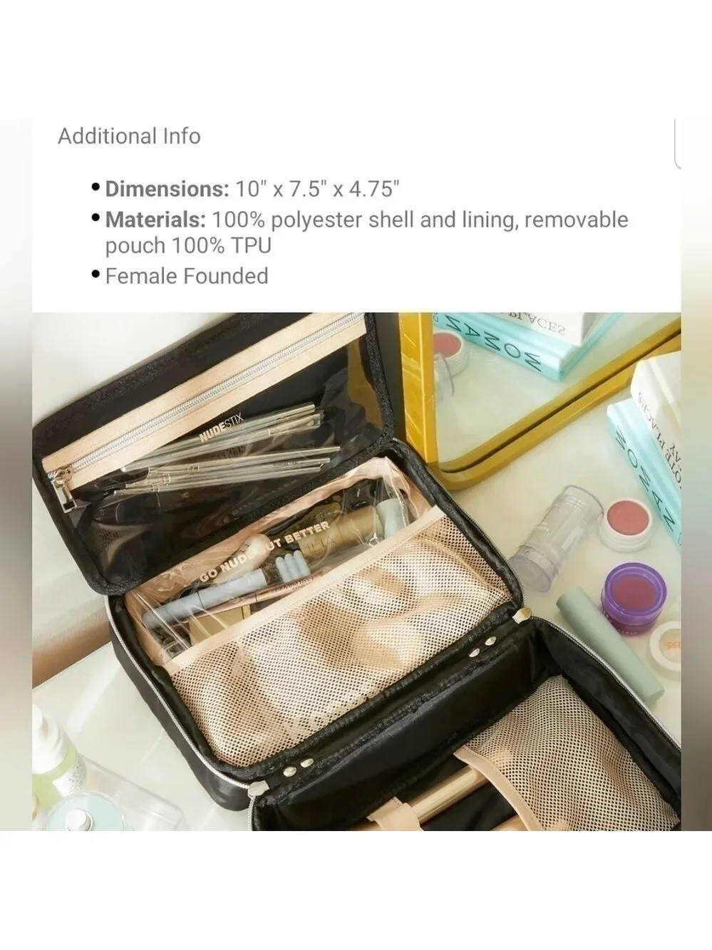 NUDESTIX Hanging Cosmetic Case | NEW | Travel Makeup Bag | Hanging Makeup Bag